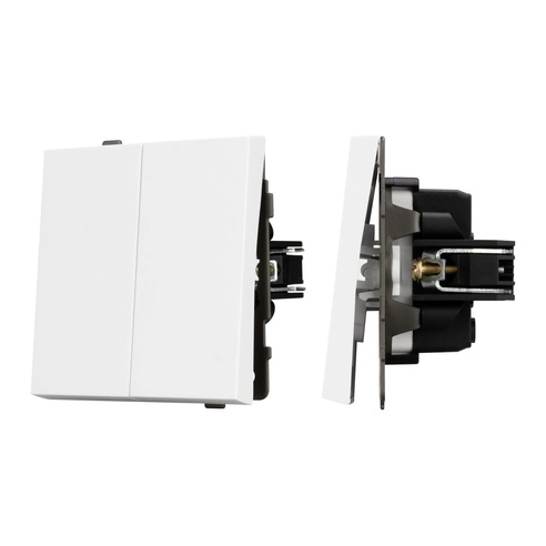 Механизм выключателя двухклавишный непроходной SWT-TENDO-MK02-PL-WH (230V, 10A) (Arlight, -)