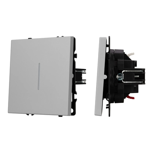 Механизм выключателя одноклавишный проходной LED SWT-NOBE-MKP1-SFPL-L-IS (230V, 10A) (Arlight, Никель)