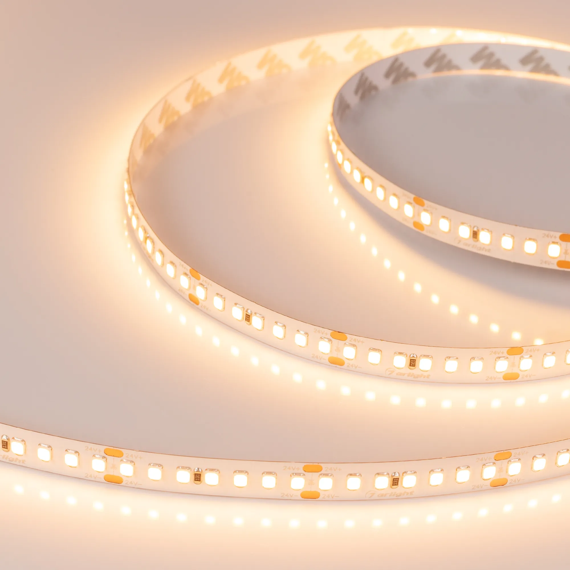 Лента светодиодная RT-A168-10mm 24V Warm3000 (17 W/m, IP20, 2835, 5m) (Arlight, Открытый)