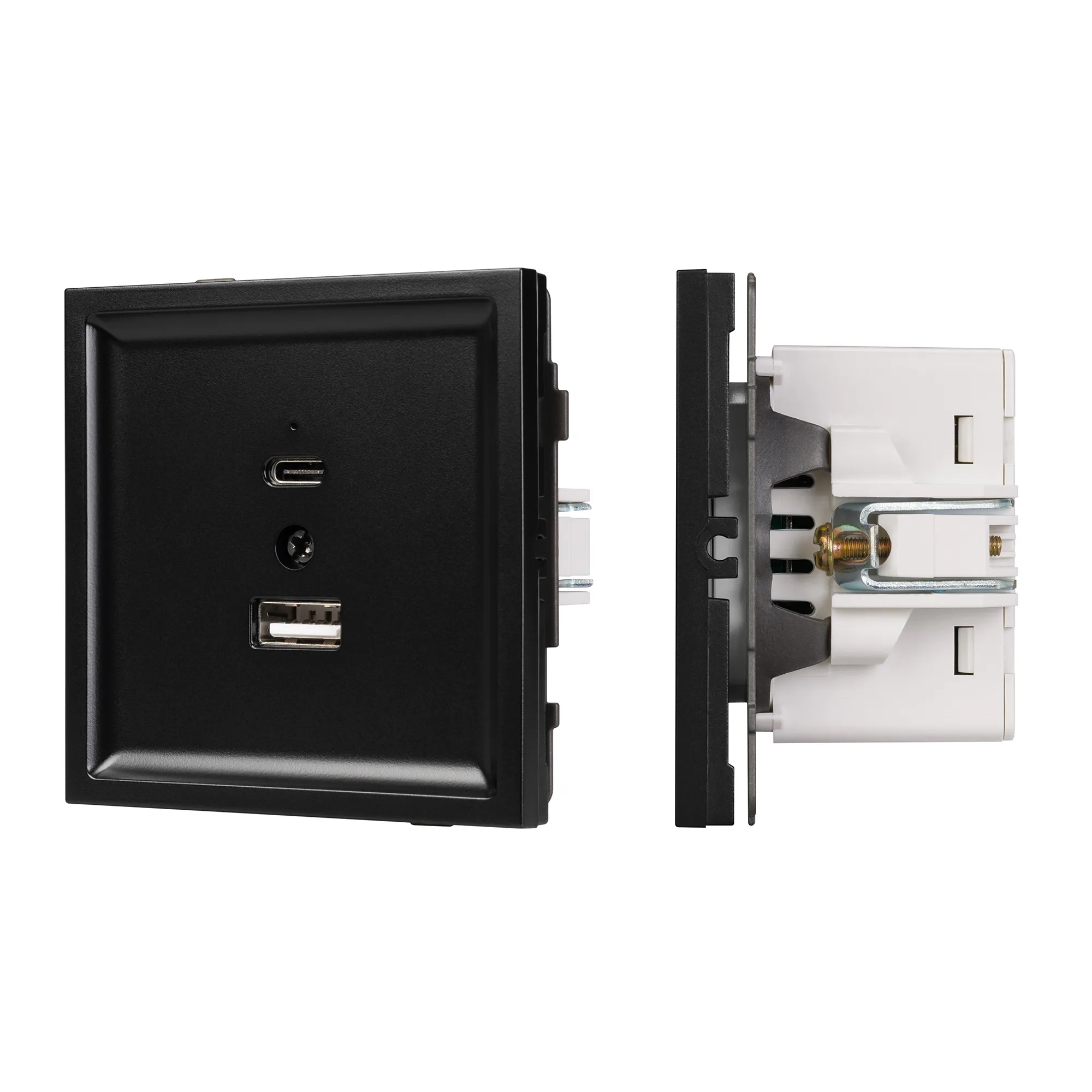 Механизм USB розетки SCT-TENDO-MUAC-PL-BK (5V, 3A, QC3) (Arlight, -)