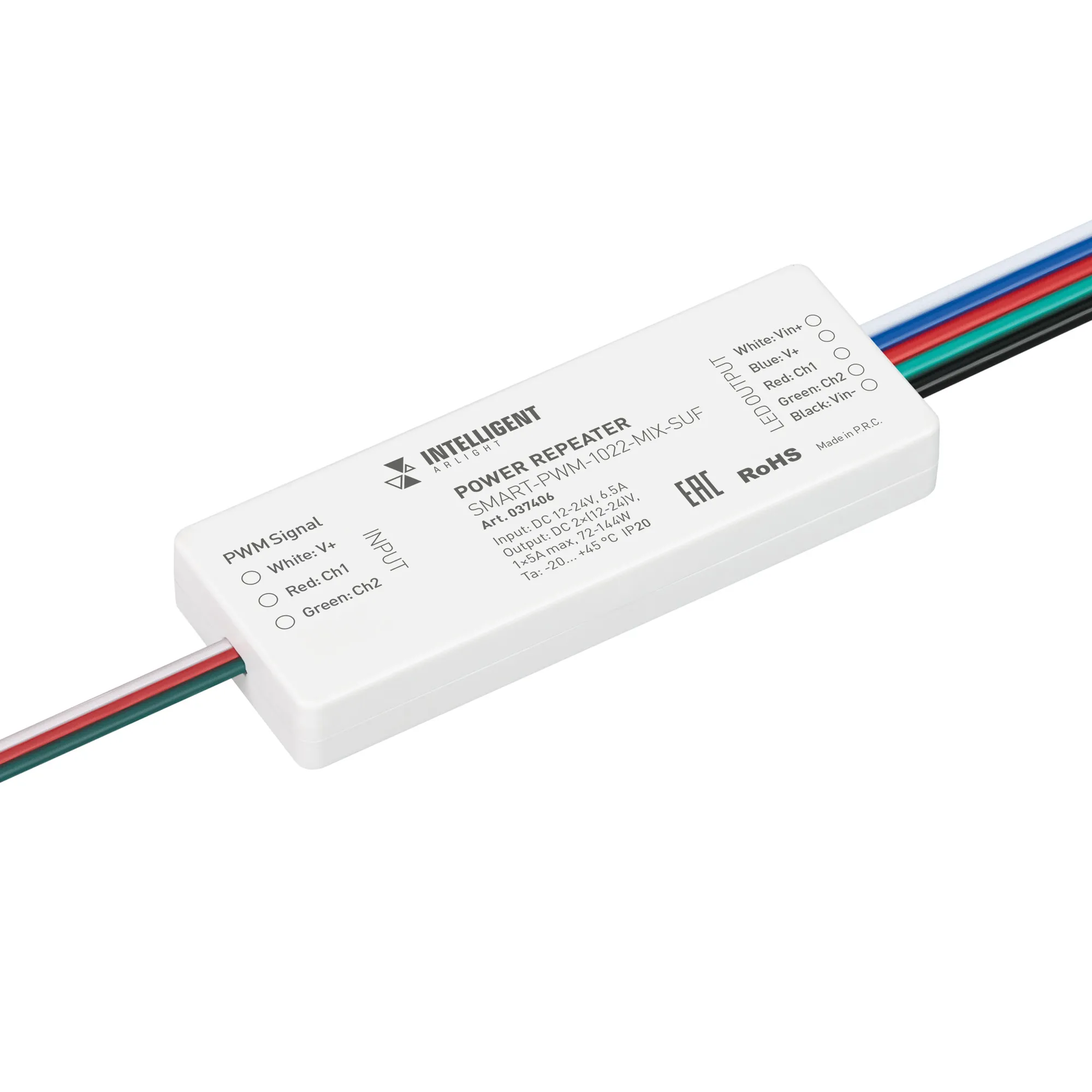 INTELLIGENT ARLIGHT Усилитель SMART-PWM-1022-MIX-SUF (12-24V, 2x3A) (IARL, IP20 Пластик, 5 лет) - изображение товара