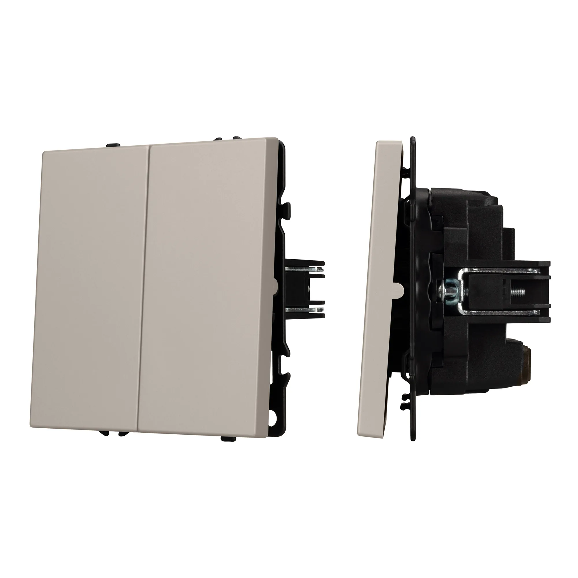 Механизм выключателя двухклавишный перекрёстный SWT-NOBE-MKX2-SFPL-CA (230V, 10A) (Arlight, Кашемир) - изображение товара