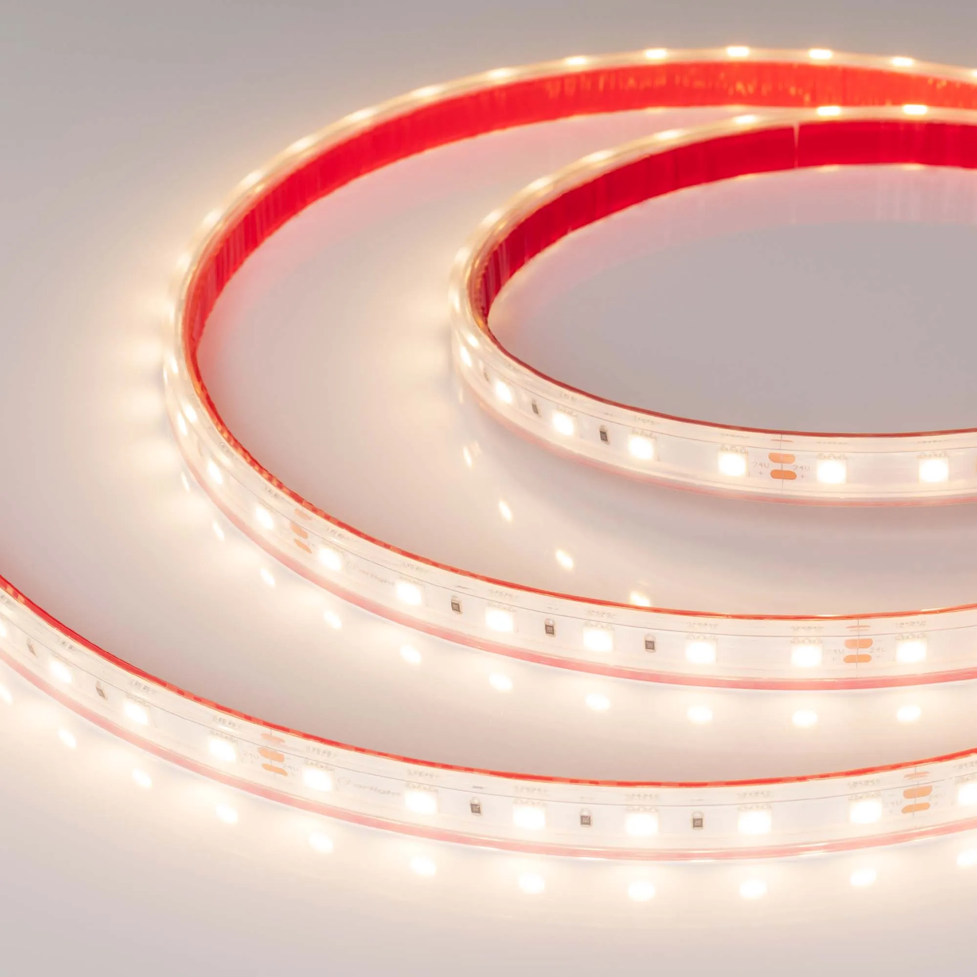 Лента светодиодная герметичная RTW-PS-B60-13mm 24V Warm3000 (14.4 W/m, IP67, 5060, 5m) (Arlight, 14.4 Вт/м, IP67) - изображение товара