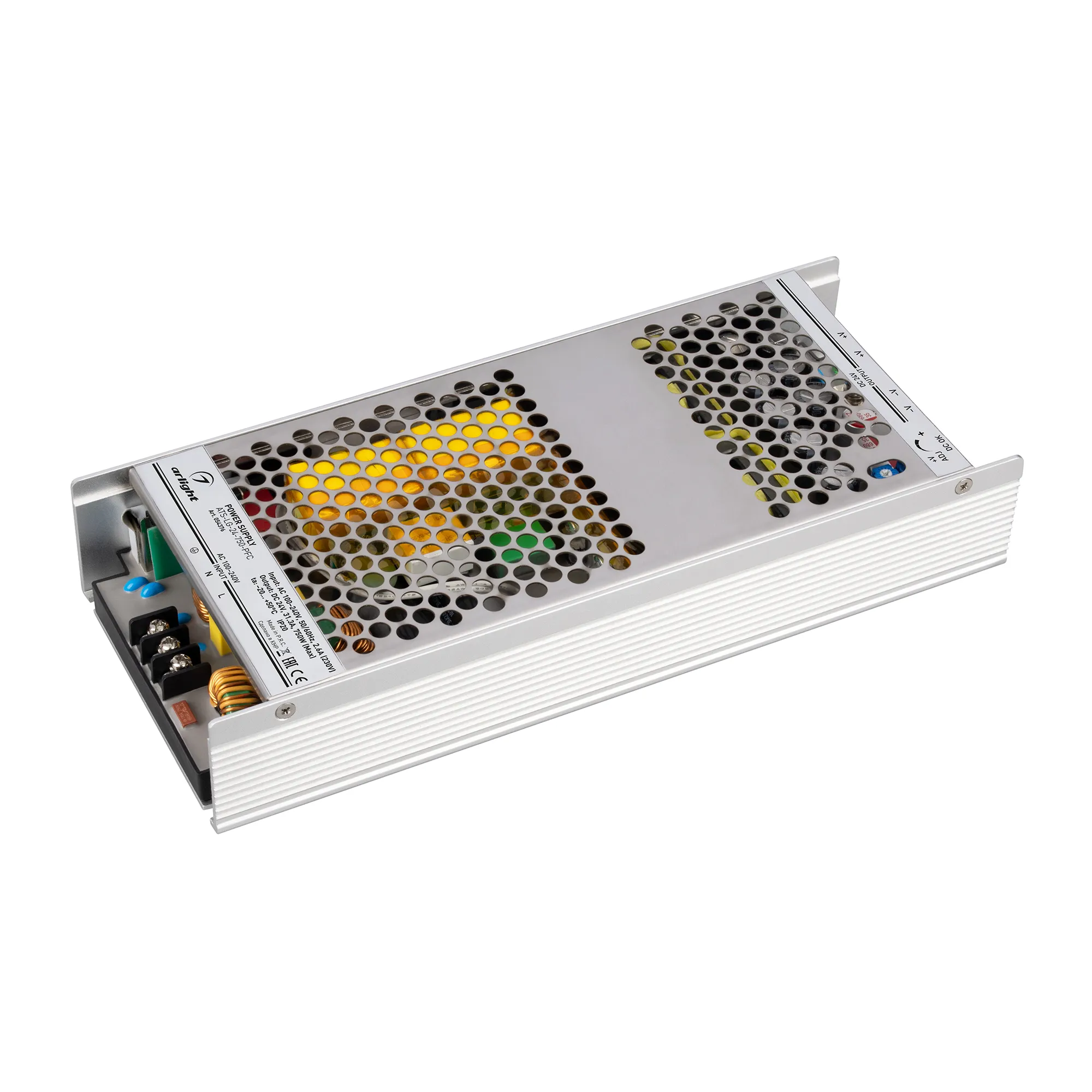 Блок питания ATS-LG-24-750-PFC (24V, 31.3A, 750W) (Arlight, IP20 Сетка, 5 лет)